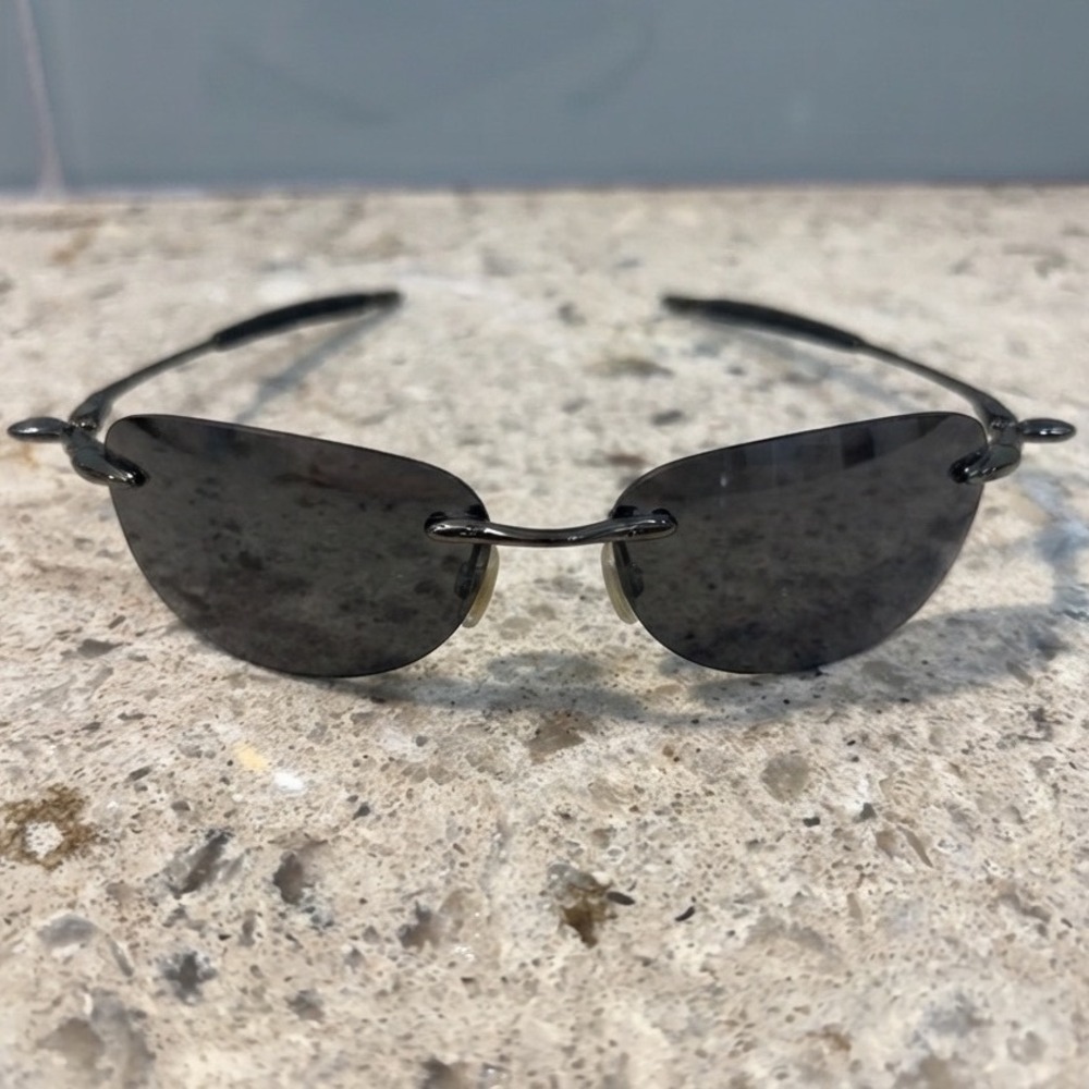 Vintage Oakley Why 8 Sunglasses Gunmetal Rimless‎ Grey Lens Y2K Mens